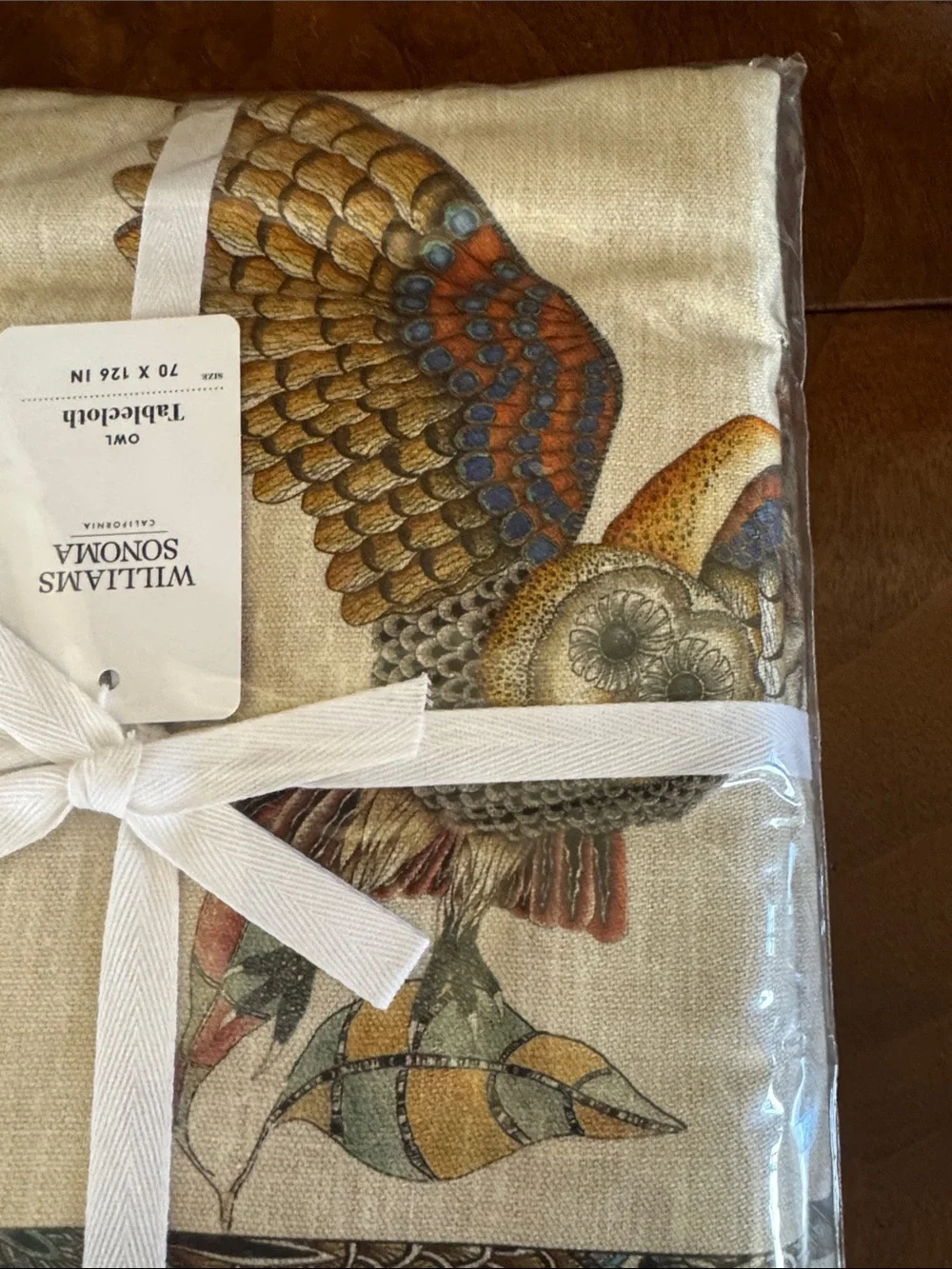 Williams Sonoma Owl Cotton Tablecloth - New!